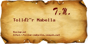 Tollár Mabella névjegykártya